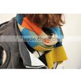 High Quality Colorful Stripe Long 180cn Wool Women Autumn and Winter Wear Rainbow Knit Scarf Fashion thumbnail-4