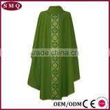 Green Color Catholic Preist Fiddleback Chasuble thumbnail-2