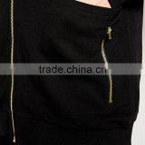 Fashion Golden Zipper Long Bomber Jacket Wholesale Guangzhou Clothing Factory thumbnail-5
