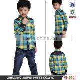 100% Cotton Fashion Long Sleeve Yarn Dyed Check Shirts for Boys With One Pocket thumbnail-1