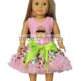 18" Doll Christmas Colorful Polka Dots Pettiskirt With Mustache Gingerbread Man Light Pink Tank Top thumbnail-1