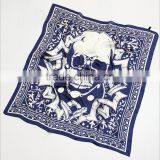 Fashion Square Spring And Autumn Skull Imitated Silk Lady Scarf Wholesale thumbnail-1