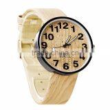 Fashion Latest Arrival Minimalist Leather Band Men Wood Watch thumbnail-1