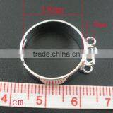 10 PCs Adjustable Silver Tone Ring Base Blank 6 Loops Findings 19mm(US 7),Jewelry thumbnail-1