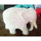 VINTAGE HAND CARVED SOAPSTONE ELEPHANT FIGURE FIGURINE STONE MARBLE AGATE