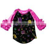 Boutique Children Feather Triple Ruffle Raglan Sleeve Baby Icing Raglan Shirts thumbnail-2