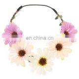 Bride Boho Flower Headband Garland Festival Wedding Floral Grown Hair Band FH2240 thumbnail-1