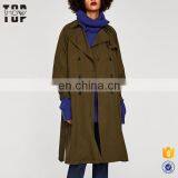 Oem Ladies Trench Coat With Lapel Collar Loose Fit Trench Coat for Women thumbnail-2
