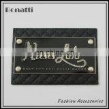 High Quality garment leather labels or patches with rhinestone logo