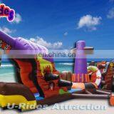 Water Obstacle Courses Ghost Ship, Pirate Phip Play in Pool