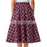 Kate Kasin Women's Vintage Fashion Grid Pattern Plaid A-Line Skirt KK000495-1