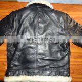 Ladies Lamb Leather Jackets With Fur/B3 Leather Flight Jackets/Leather Jackets With Artificial Fur Lining, , Shearling Coats, thumbnail-2