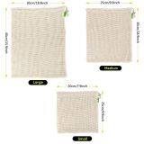 GOTS Organic Cotton Produce Bags | Mesh Shopping Bag | Organic Fruit Bag | Zero Waste Gifts, Grocery Bag, Plastic Free, Eco Friendly thumbnail-4