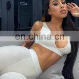 2020 New Arrivals Women Sexy V-Neck Sports Fitness Yoga Suit Ladies Yoga Two Piece Clothing Set Women Clothing Set thumbnail-1