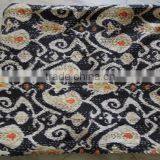 Twin Black Ikat Kantha Quilt Designer Indian Bedspread Pure Cotton REVERSIBLE Bedding