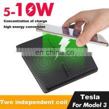 Wireless Fast Charging Pad for Tesla Model 3 ABS Carbon Fiber On-board Wireless Fast Charge Charging Pad for Tesla Model 3 thumbnail-5