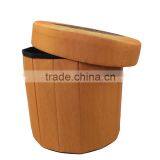 Inner Bin Solid Foldable Storage Ottoman thumbnail-2
