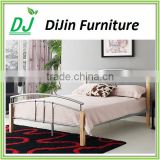 modern iron metal bed with wooden legs