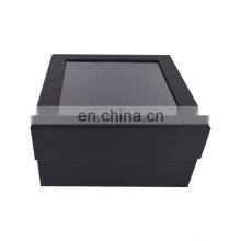 Black Large Square Shape Gift Boxes Packaging With Pvc Window