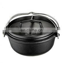 China Cast Iron Camping Pot With Black Surface and Handle thumbnail-3