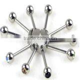 Hot Sale Cheap Lovely Anti-allergy 316L Stianless Steel Colorful Diamond Curve Nose Rings Body Piercing thumbnail-3