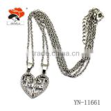 Charm Wholesale with alloy rhinestone chain for wedding heart style jewelry necklace