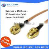 China Supplier SMA Male to SMA Female Reverse Pin Male Line From the Antenna RF Connector Extension Cable RG174 RG58 Needle