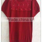 Decent Little Turtle Neck Knitting Wear Short-sleeve Lace Pullover thumbnail-2