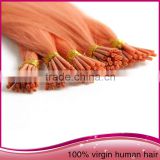 100 Keratin Tip Human Hair Extension, 1-tip loop hair, cheap remy hair extension