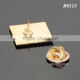 4 Colors Printing With Epoxy Coated Brass Plated Gold Color Emblem Custom Metal Pin Badge thumbnail-5