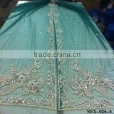 fashion blue saree fabric with beads wholesale (NEX-026-5)                        
                                                Quality Choice
