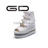 GDSHOE Special Design Best Selling White Wedge Sandals Shoes for Women