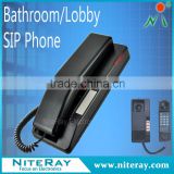 Bathroom wall mounted telephone with ip telephone system