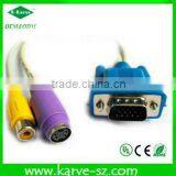 12'' 15-pin VGA (M) to S-Video (F) & Composite RCA (F) Video Cable (Beige)