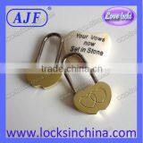 Popular Selling Love Lock With Double Hearts Engraved For 2014 Valentines Gift