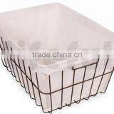 Metal Wire Storage Basket With Liner, Storage Use And Wire Metal Type Wire Lined Basket thumbnail-4