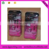 Custom blister card packaging with hang hole,ESD Safe PVC PET earphone packaging