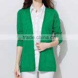 New Trendy Lady Fashion Elegant Open-front Knit Cardigan Sweater With Pockets thumbnail-4