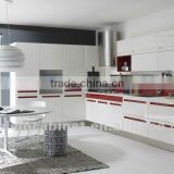 White And Red Lacquer Kitchen Cabinet