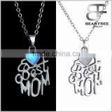 "Best Mom Heart" Steampunk Fairy Magical Love Glow In The Dark Necklace Mother's Day Family Gift