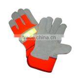 Cow Split Cowhide Leather Safety Gloves With Reflective Material thumbnail-2