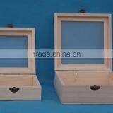 2016 Unfinished Wooden Recipe Box With Hinged Lid and Front Clasp