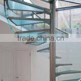 Modern Spiral Staircase With Glass Treads and Glass Railings thumbnail-3