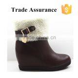 Leather Wedges Ankle Boots Women thumbnail-1