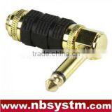 Angled 90 Degree 6.35mm Mono Plug Metal