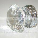 Modern European Crown Shape Crystal Cabinet Door Knob 35mm on Brass Base thumbnail-5