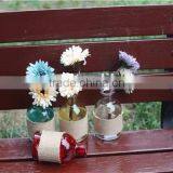Best Selling Items Lovely Small Round White / Red / Yellow / Blue / Green / Purple Glass Flower Vase Wholesale thumbnail-2