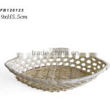 Lozenge shape bamboo basket