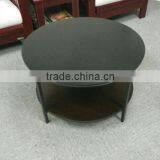 dark brown round coffee table