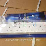 High Quality 4-gang BS Electric Power Extension Sockets Outlet SASO Approval